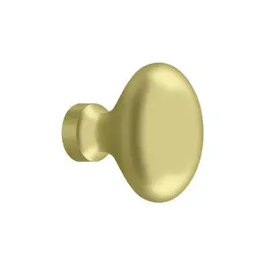 1-1/4" Solid Brass Egg-Shaped Door Knob In Polished Brass 1