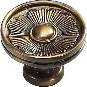 1 3/8" Sunburst Round Cabinet Knob – Ornamental Finish 1