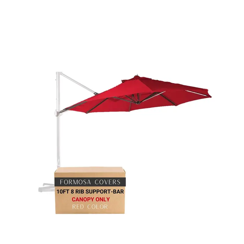 10-Foot Red Replacement Canopy For 8-Rib Cantilever Supported Bar Umbrellas 1