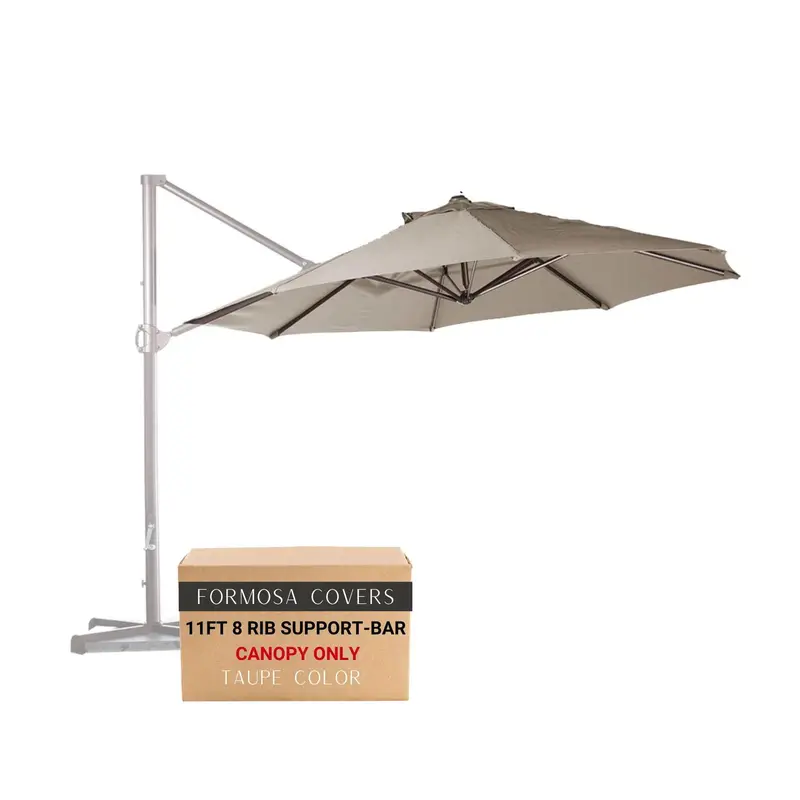 11-Foot Taupe Replacement Canopy For 8-Rib Cantilever Supported Bar Umbrellas 1