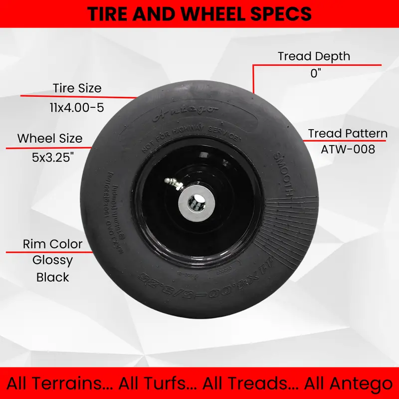 11X4.00-5 Flat-Proof Semi-Pneumatic Tires – Durable Dual-Pack For Light-Duty Mowers 1