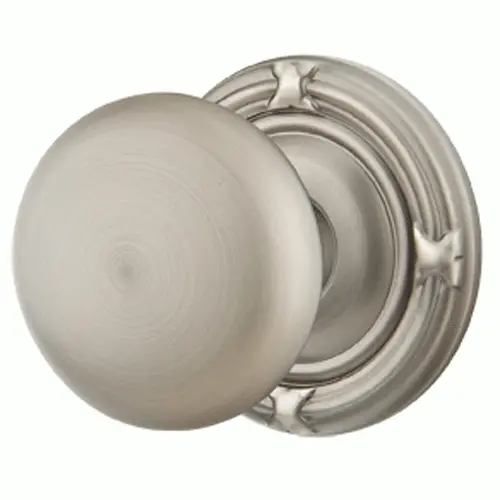 2¼" Providence Solid Brass Door Knob Set With Ribbon & Reed Rosette – Finish Selection 7