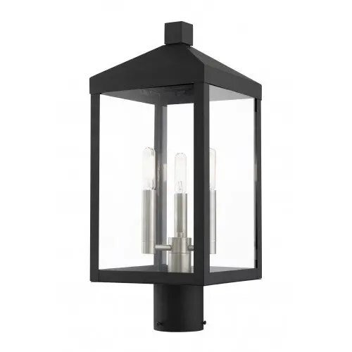 3-Light Black Outdoor Post-Top Light 1