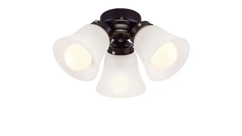 3-Light Oiled Bronze Led Ceiling Light Kit With White Glass 1