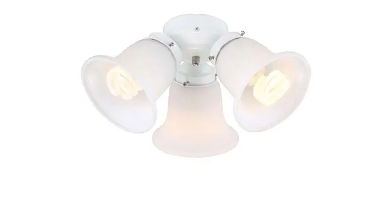 3-Light White Led Ceiling Light Kit With White Glass 1