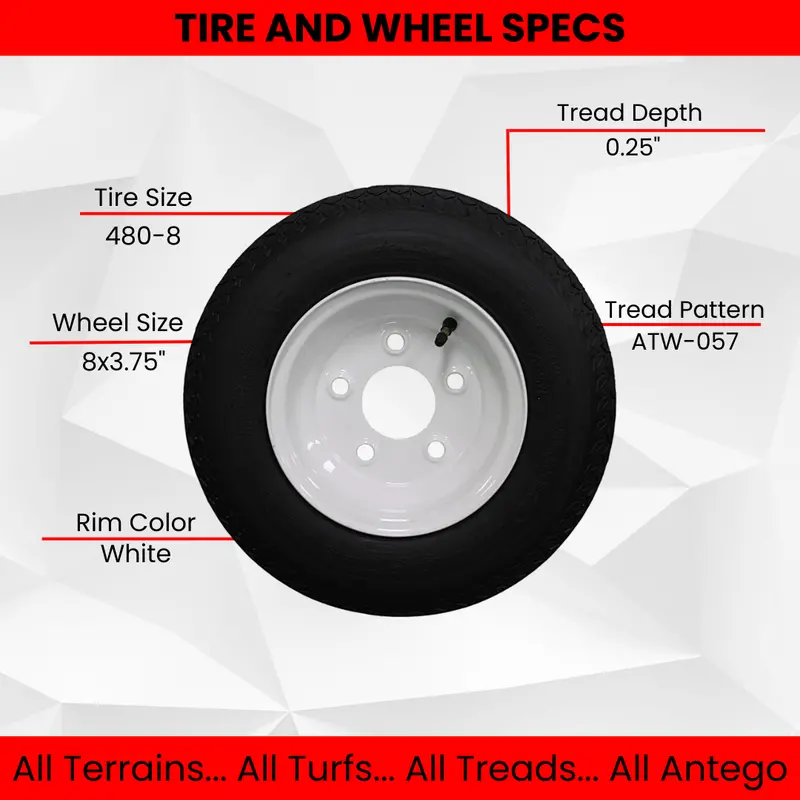 4-Pack 4.80-8 6-Ply Load Range C White 5-Lug Trailer Tire And Wheel Assemblies 1
