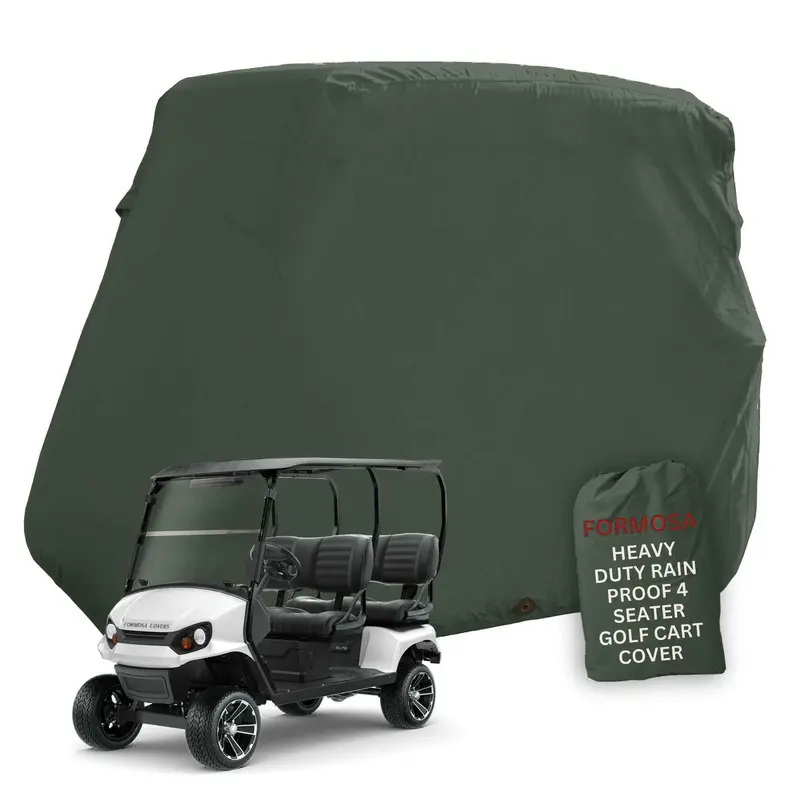 4-Passenger Long-Roof Golf Cart Cover – 80" Model In Green 1