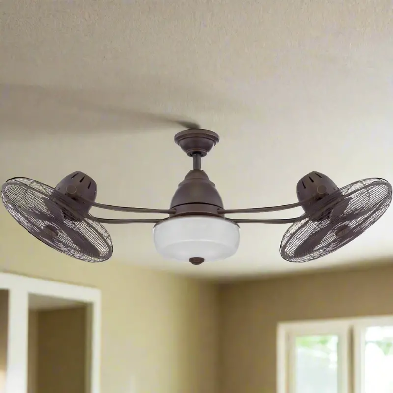 48-Inch Bellows Ii Damp-Rated Indoor/Outdoor Ceiling Fan In Aged Bronze Texture With Matching Blades 1