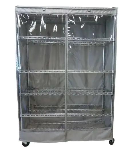 6-Pack Grey Half-Transparent Shelving Covers – 48"W × 24"D × 72"H 1