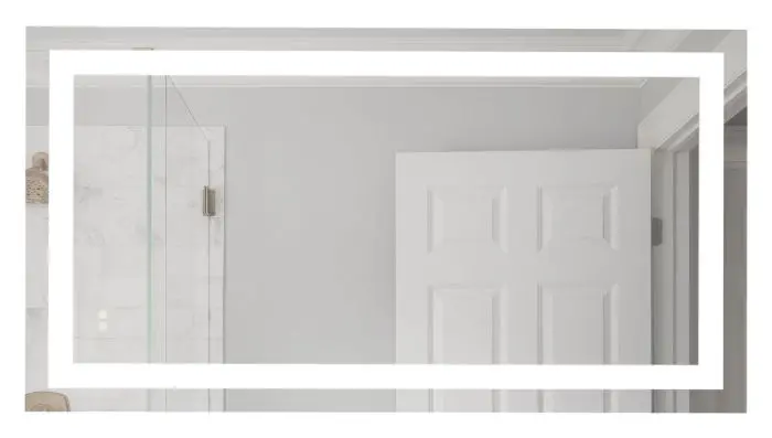 60-Inch By 36-Inch Black-Framed Rectangular Led Mirror 1