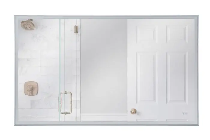 60" × 36" Brushed Polished Nickel Rectangle Led Mirror 1