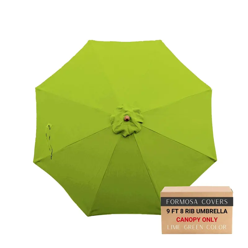 9-Foot Avocado Lime Green Replacement Canopy For 8-Rib Market-Style Patio Umbrellas 1