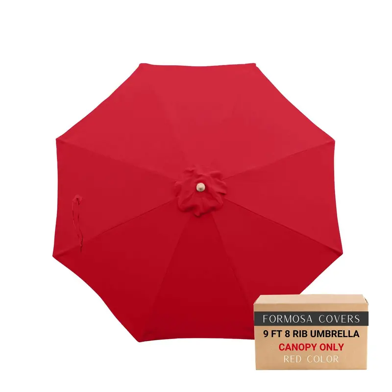 9-Foot Red Replacement Canopy For 8-Rib Market-Style Patio Umbrella 1