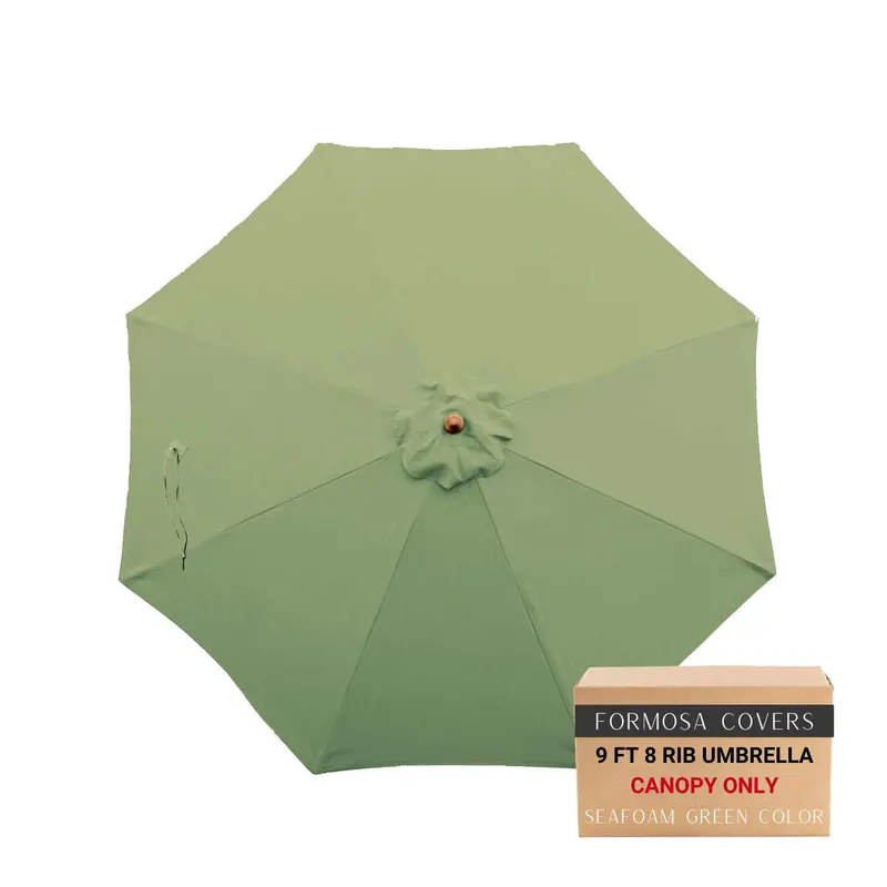 9-Foot Seafoam Green Replacement Canopy For 8-Rib Market-Style Patio Umbrella 1