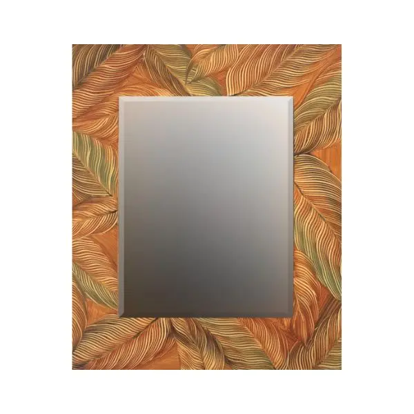 Brown Sage Leaf Wall Mirror – 24 By 30 Inches 1
