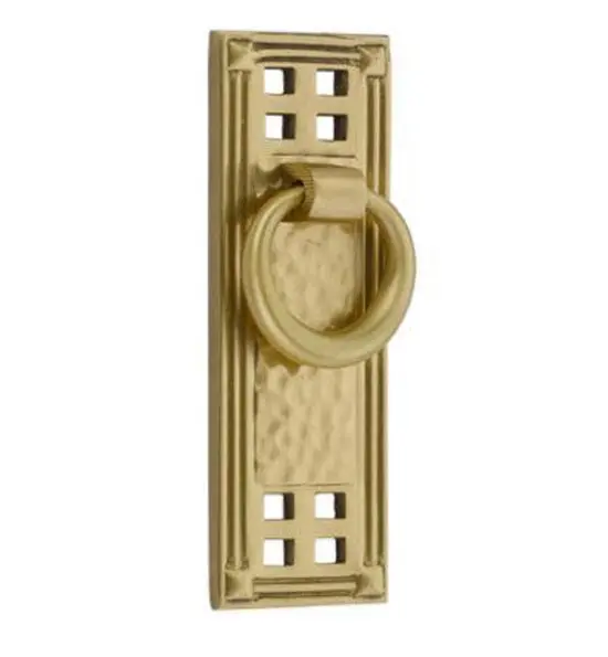 Emtek Arts & Crafts 3-1/2" Hammered Vertical Ring Pull 1