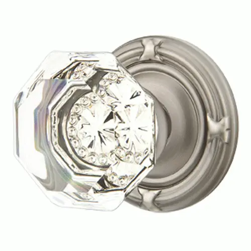 Emtek Old Town Clear Crystal Door Knob Set – Ribbon & Reed Rosette, Finish Choices 6
