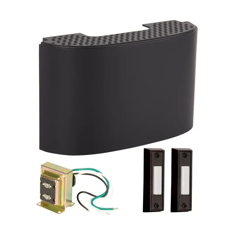Flat Black Builder-Grade Door Chime Kit 1
