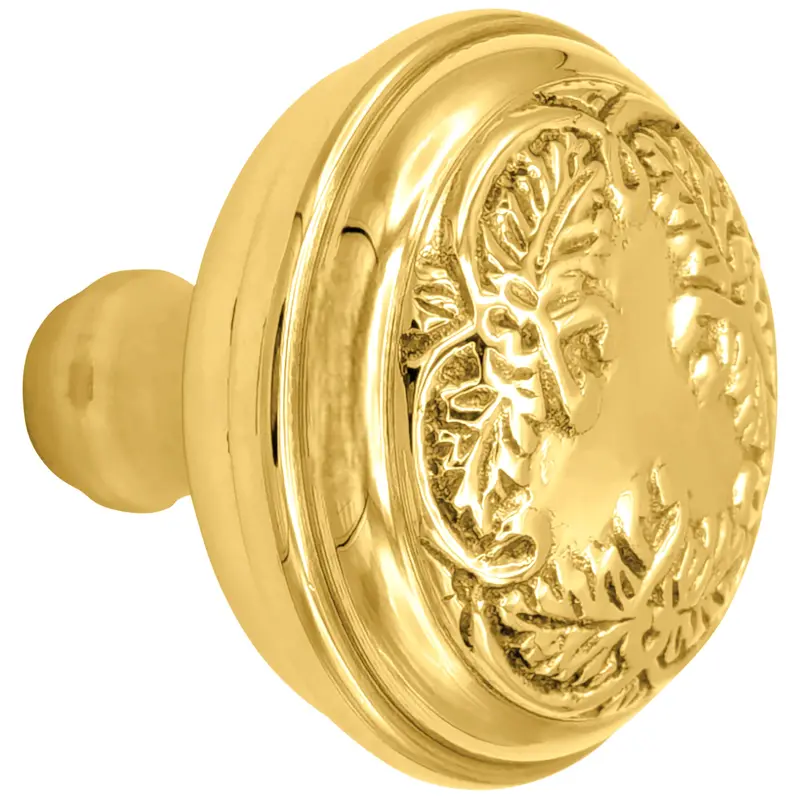 Floral Leaf Motif Solid Brass Spare Door Knob Set – Available In Several Finishes 1