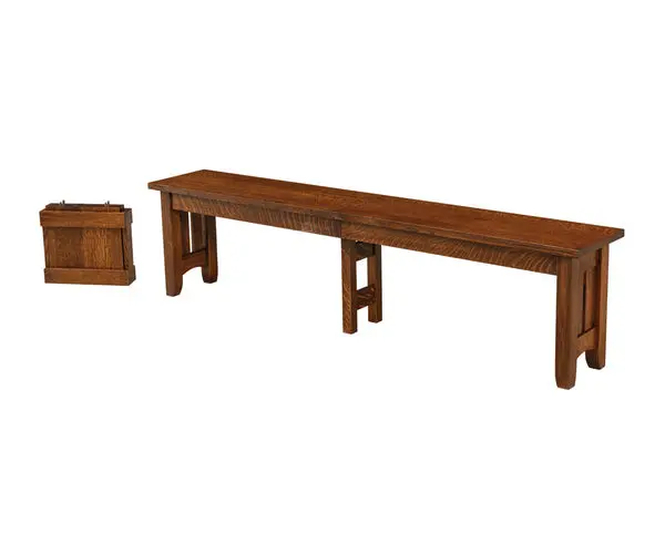 Galena Wooden Slatted Extendable Bench 1