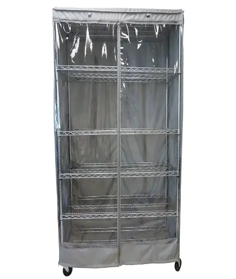 Grey Half-See-Through Shelving Enclosure For 36"W × 14"D × 72"H Units 1