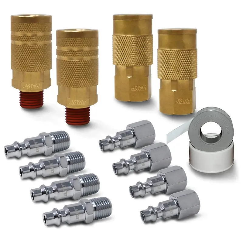 Industrial Quick-Connect Air Fitting Kit – 12-Piece 1/4" Npt Plug And Coupler Set 1