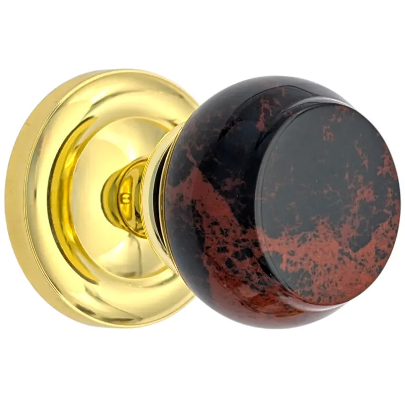 Magnifique® Classic Door Set With Mahogany Obsidian Knobs – Multiple Finish Options 1