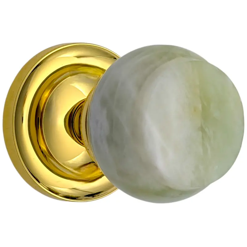 Magnifique® Classic Entry Door Hardware Set With Green Jade Knobs – Multiple Finish Options 1