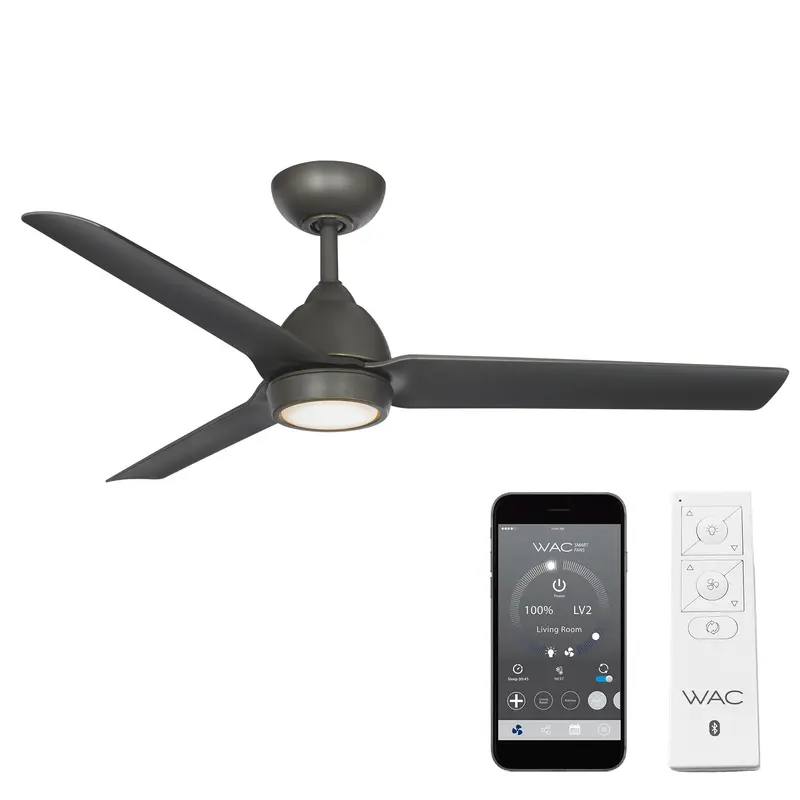 Mocha Quiet 3-Blade Smart Ceiling Fan With Led Lighting 1