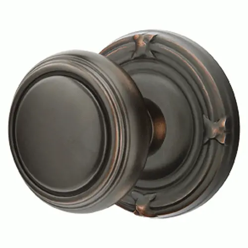Norwich Solid Brass Door Knob Set With Ribbon & Reed Rosette – Premium Finish Options 3