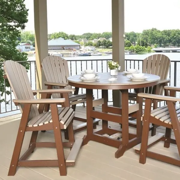 Polyethylene 48-Inch Round Counter Height Dining Table 1