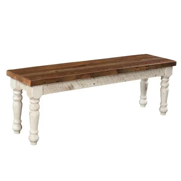 Rustic Farmhouse-Style Solid Wood Bench 1