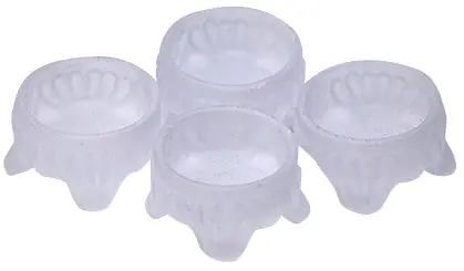 Set Of 4 Clear Frosted Caprice Pattern Glass Knobs (Cambridge Glass) 1