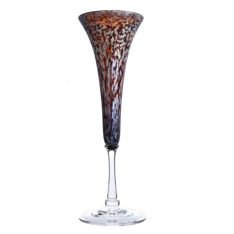 Silver Aurora Champagne Flute – Handcrafted Crystal Glassware 1