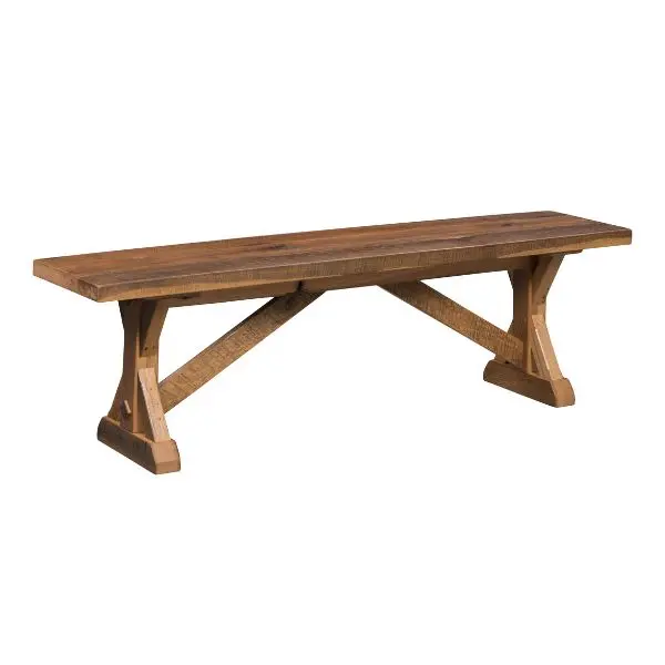 Stretford Solid Wood Trestle Bench 1