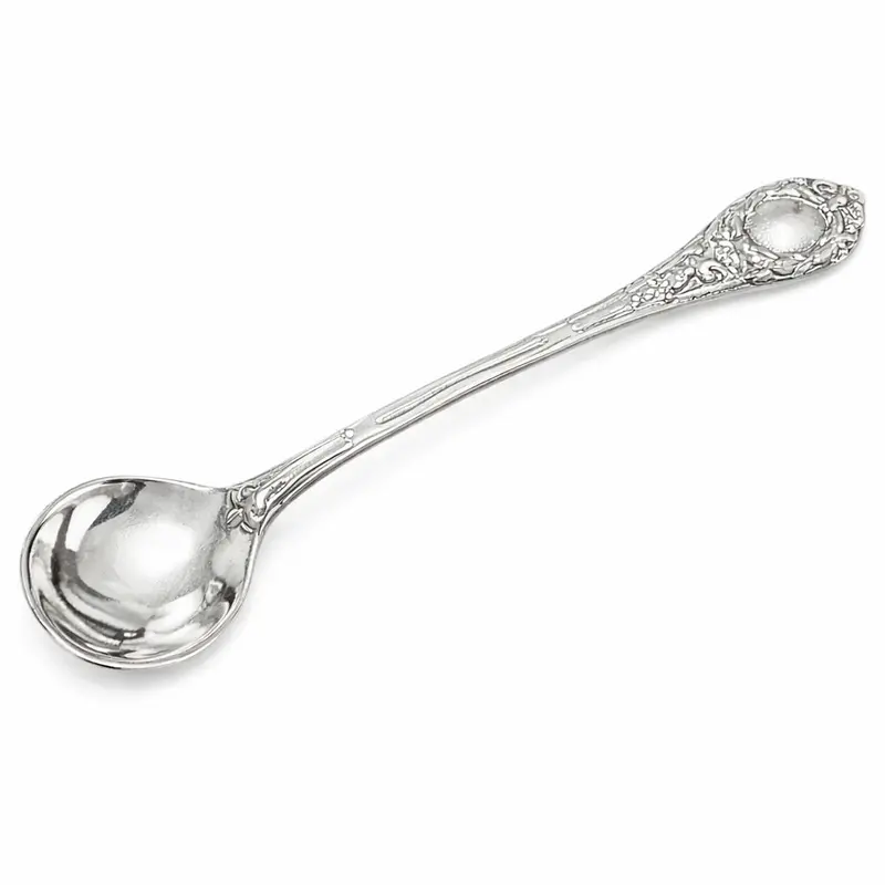Tall Master Salt Cellar Spoon Set – Handcrafted Sterling Silver 1