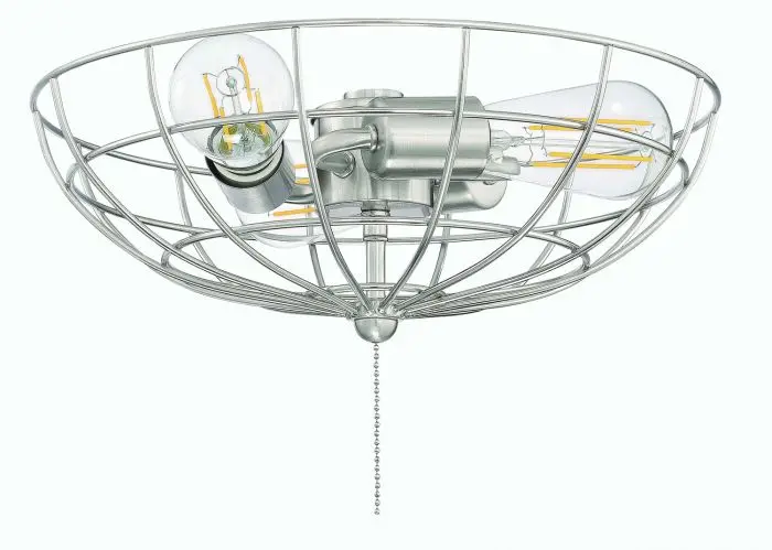 Three-Light Cage Bowl Led Light Kit In Brushed Polished Nickel 1