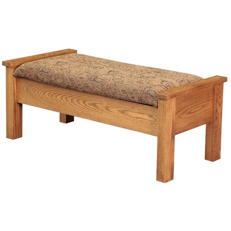 Traditional Wooden Bed Seat With Storage 1