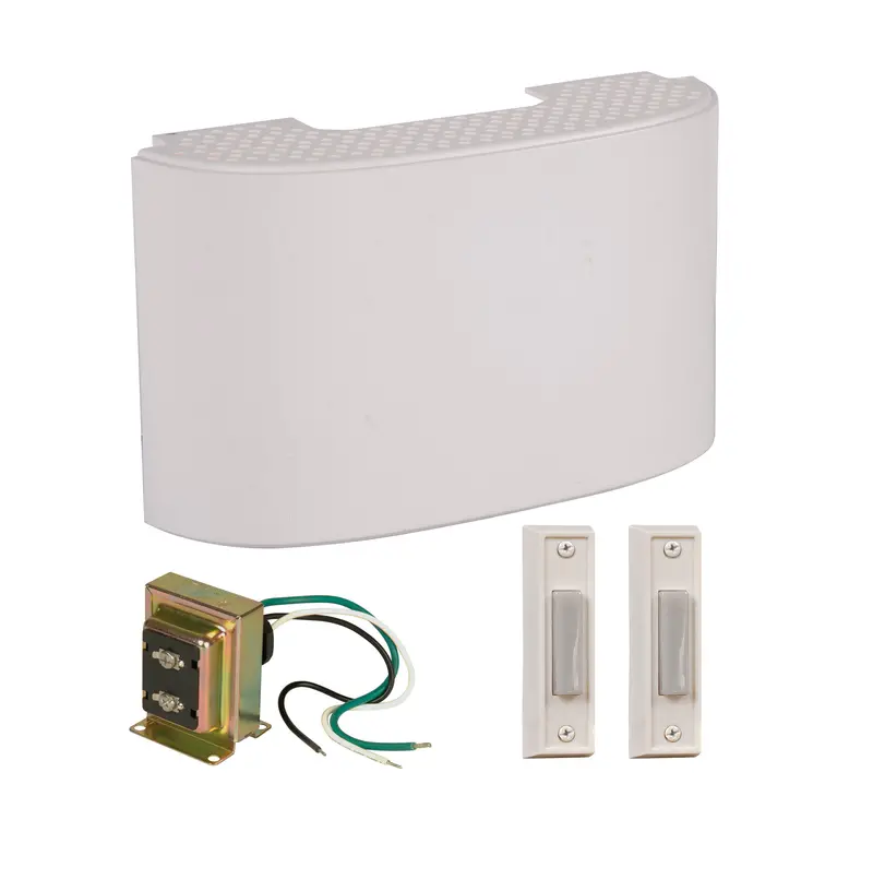 White Builder-Grade Door Chime Kit 1
