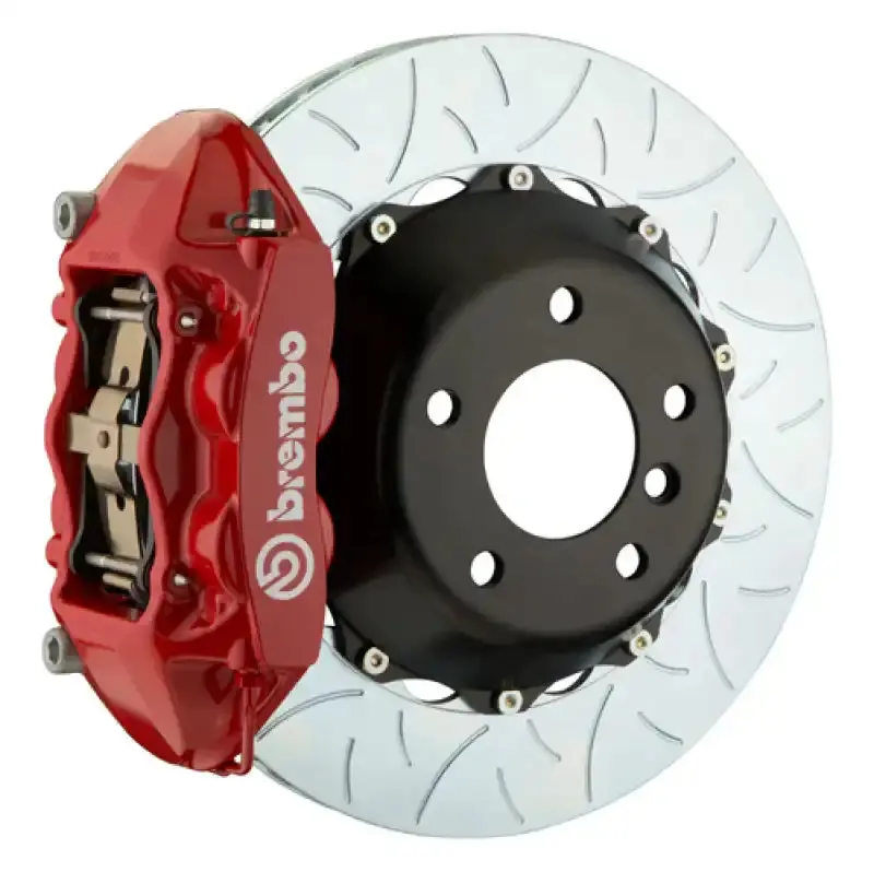 Brembo Gt Rear Big Brake Kit – 4-Piston Calipers With Slotted 380X28Mm Two-Piece Rotors For 2009–2016 Porsche Panamera (Red Finish) 1