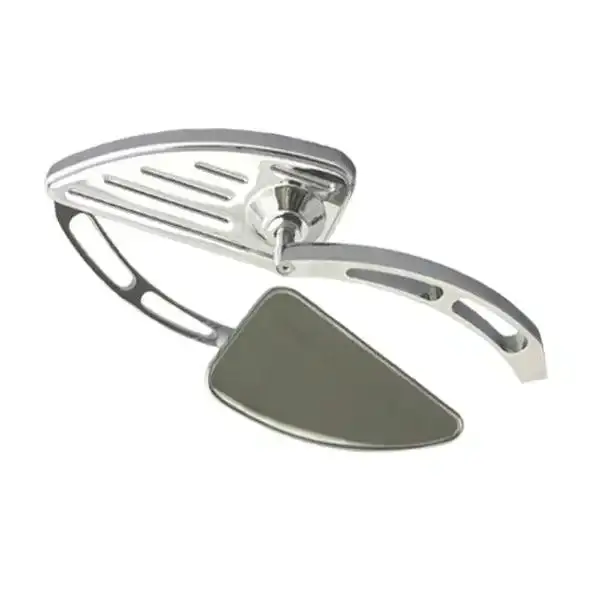 Cipa 01929 Universal Chrome Quarter Moon Motorcycle Mirrors – Left & Right Pair 1