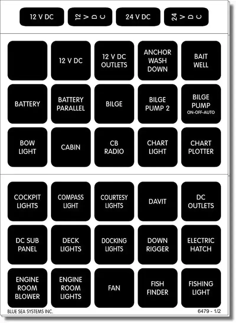 Dc H2O Label Kit – 60-Piece Square Black Labels 1