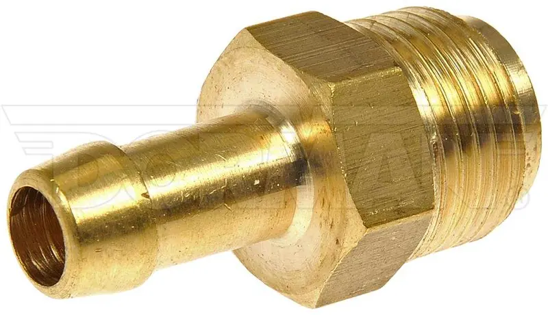 Dorman Fuel Line Inverted Flare Fitting – Brass Male Connector With Barbed End (5/8-18 Unf, 1.34" Length) 1