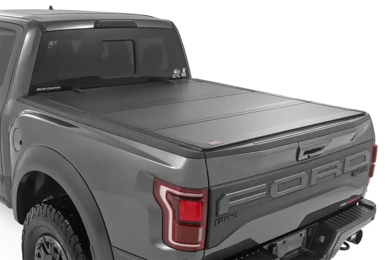Rough Country Hard Tri-Fold Tonneau Cover – Flip-Up Design, 5'7" Bed Length (Model 49221550) 1